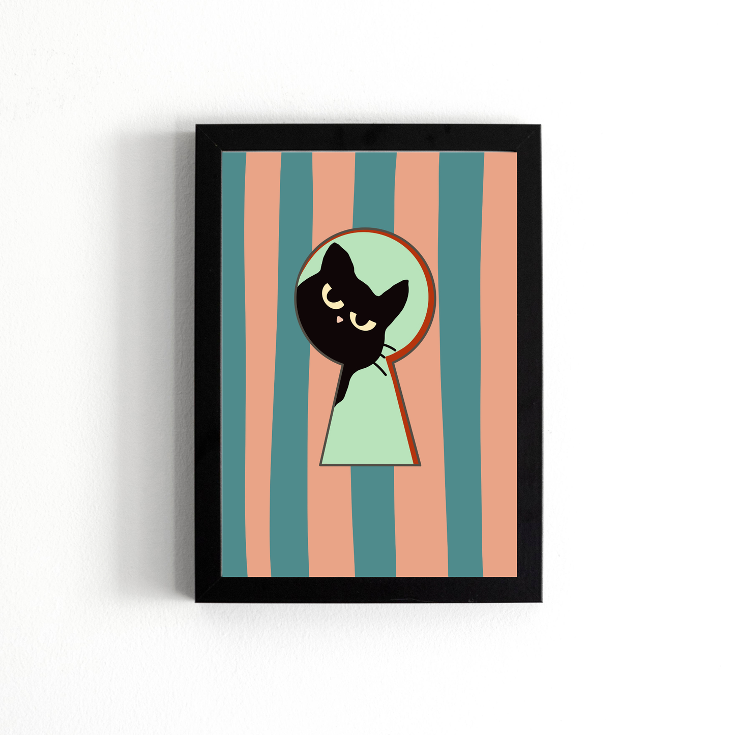 Through the Keyhole Cat Art