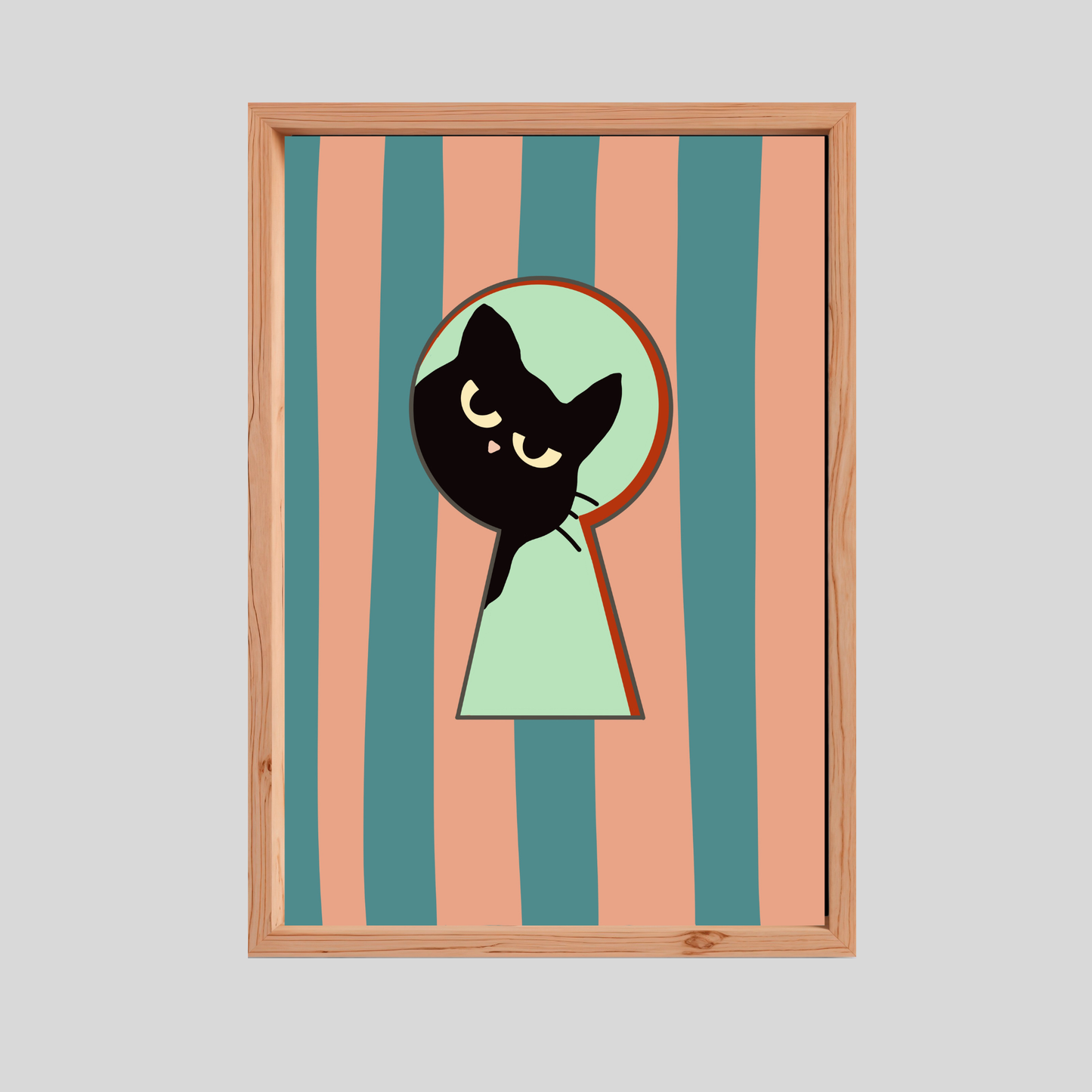 Through the Keyhole Cat Art