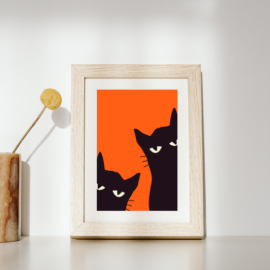 Twin Gaze Cat Art